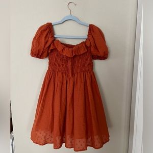 NWT Puff Sleeve 100% Cotton Babydoll Mini Dress